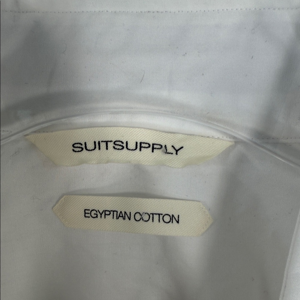 Suit Supply Men's White Slim Fit‎ Egyptian 100% Cotton Dress Shirt Sz 16-1/2 - Picture 3 of 11